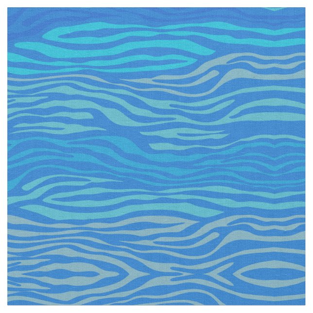 Blue Zebra Stripe Fabric (Close Up)