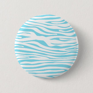 Blue Zebra stripe pattern 6 Cm Round Badge