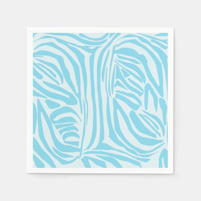 Blue Zebra Stripe Pattern Napkin (Front)