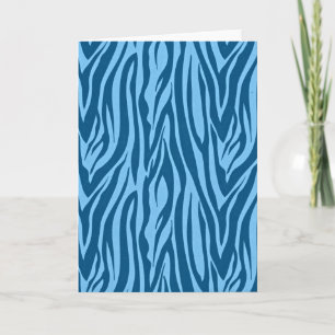 Blue Zebra Stripes Card