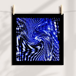 Blue Zebra Swirl Poster