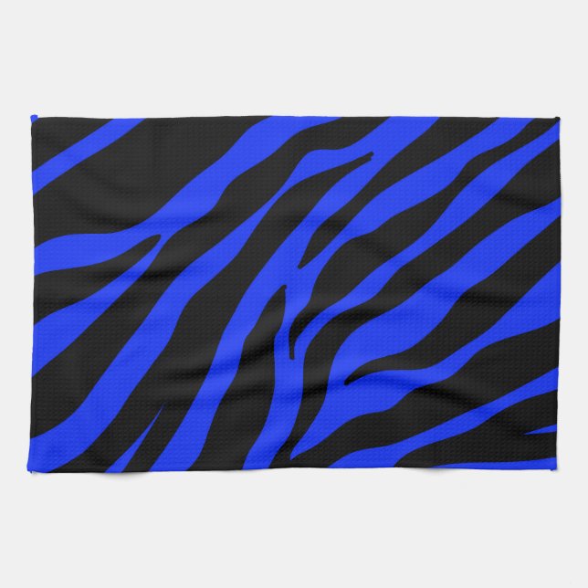 blue zebra tea towel (Horizontal)
