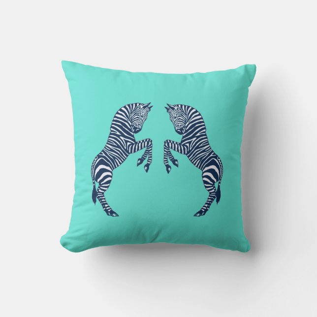 Blue Zebras Cushion (Front)