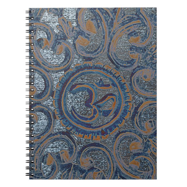 Blue Zen Yoga Meditation OM Aum Mantra Ajna Notebook (Front)
