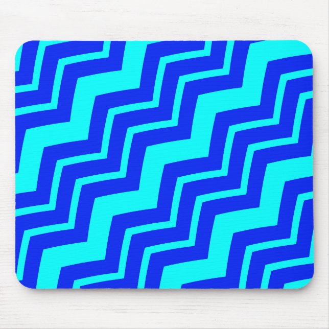 Blue Zig Zag Chevron Pattern Design  Mouse Pad (Front)