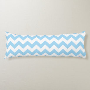 Blue Zigzag, Blue Chevron, Geometric Pattern Body Cushion