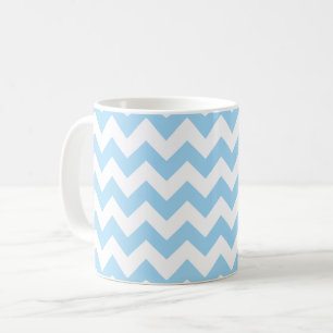 Blue Zigzag, Blue Chevron, Geometric Pattern Coffee Mug