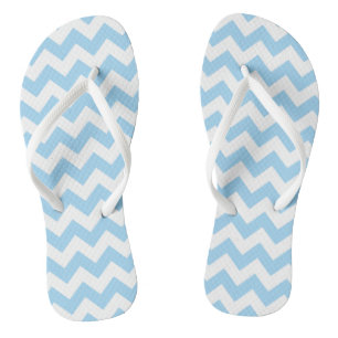 Blue Zigzag, Blue Chevron, Geometric Pattern Jandals