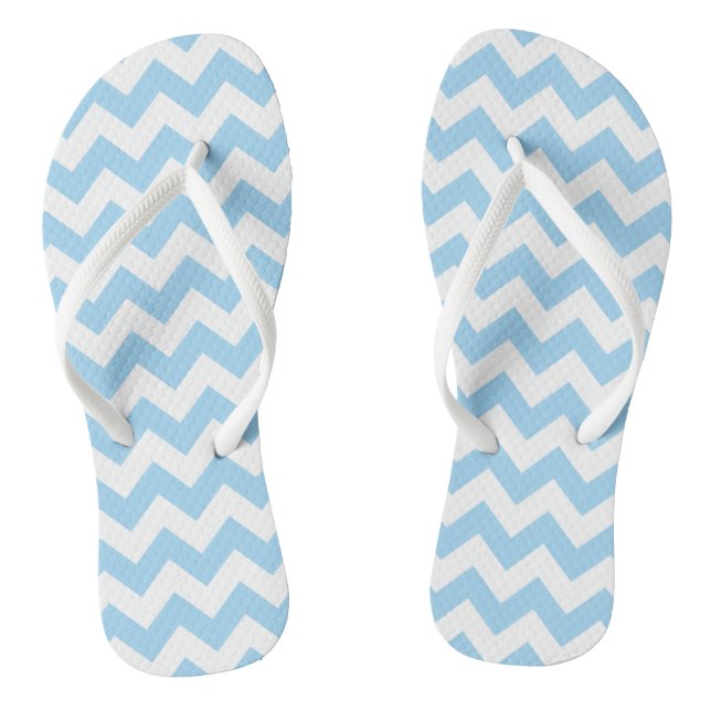 Blue Zigzag, Blue Chevron, Geometric Pattern Jandals (Footbed)