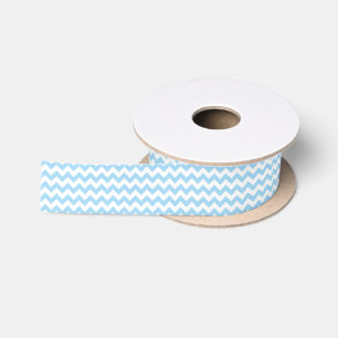 Blue Zigzag, Blue Chevron, Geometric Pattern Satin Ribbon