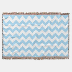 Blue Zigzag, Blue Chevron, Geometric Pattern Throw Blanket