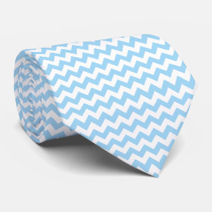 Blue Zigzag, Blue Chevron, Geometric Pattern Tie
