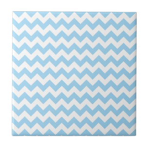 Blue Zigzag, Blue Chevron, Geometric Pattern Tile