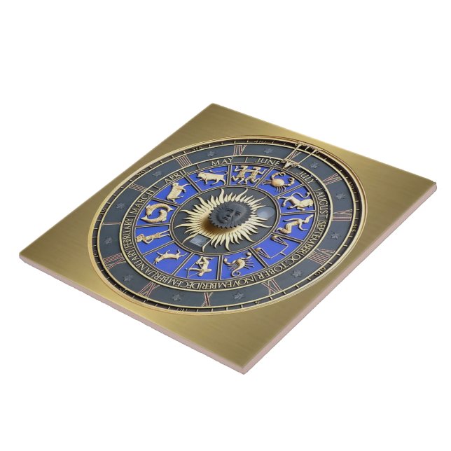 Blue Zodiac Wheel Tile (Side)