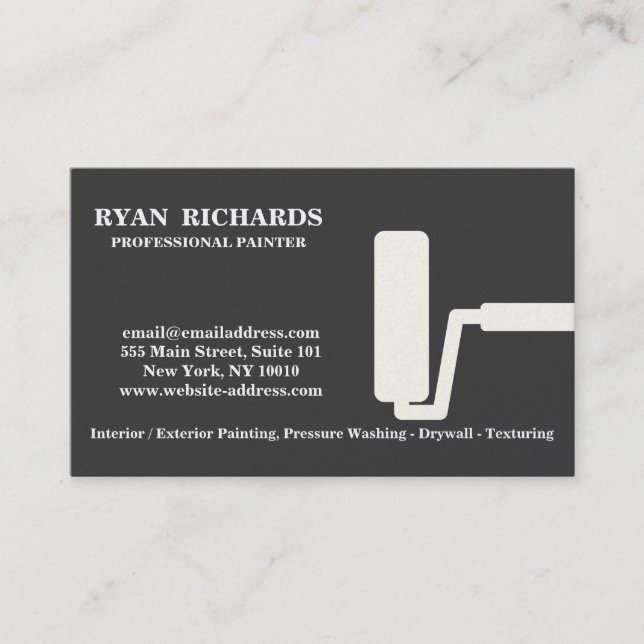 Blueack Chalkboard House Painting Business Card (Front)