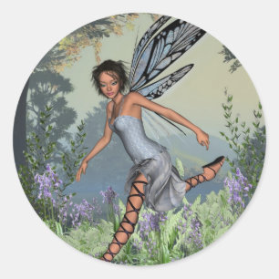 Bluebell Fairy in Spring Woodland Classic Round Sticker