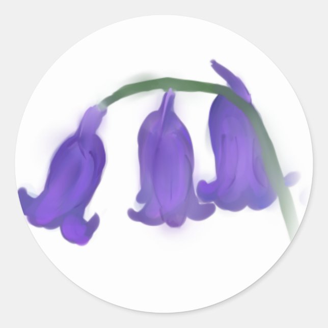 Bluebell Flower Round Sticker (Front)
