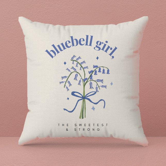 Bluebell Flower Watercolor Illustration Cushion (Creator Uploaded)