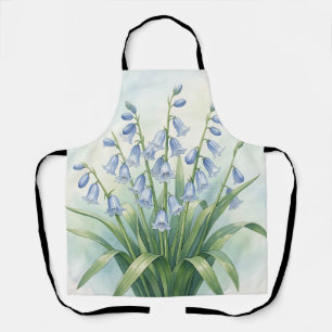 Bluebell Flowers Botanical Watercolor Apron