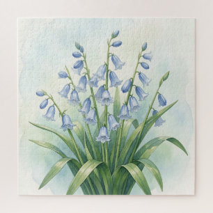 Bluebell Flowers Botanical Watercolor Jigsaw Puzzle