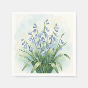 Bluebell Flowers Botanical Watercolor Napkin
