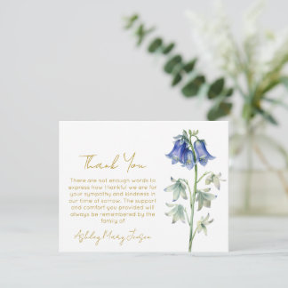 Bluebell Funeral Thank You Card Bereavement