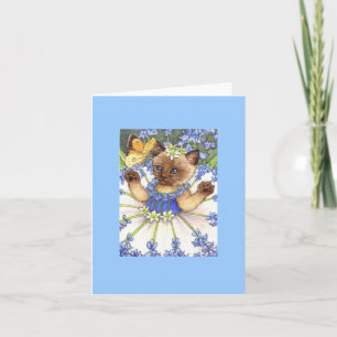 Bluebell Kitten Blank Note Card