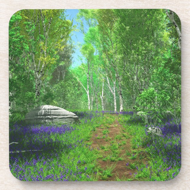 Bluebell Light Cork Coaster (Front)