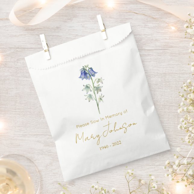 Bluebell | Simple Seed packet Funeral  Favour Bags (Clipped)