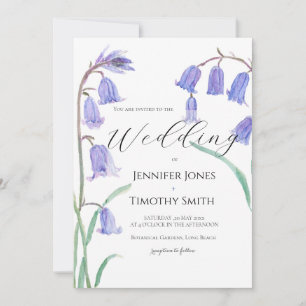 bluebell watercolor wedding invitation 