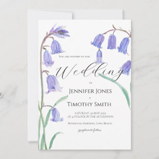 bluebell watercolor wedding invitation 