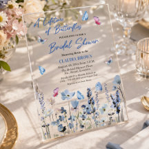 Bluebell Wildflowers Butterflies Bridal Shower