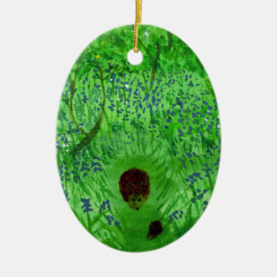 Bluebell Wood Hedgehogs Ceramic Tree Decoration