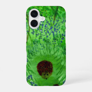 Bluebell Wood Spring Painting with Hedgehog iPhone 16 Case