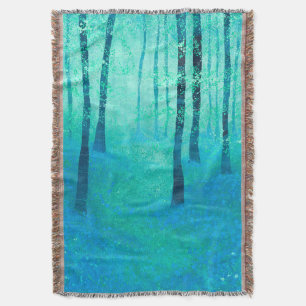 Bluebell Woodland Throw Blanket