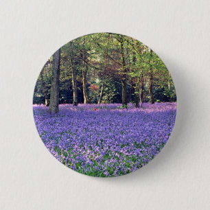 Bluebell Woods, England flowers 6 Cm Round Badge