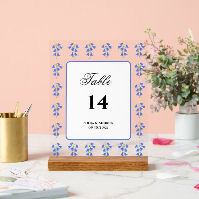 Bluebells Acrylic Sign (Wedding)