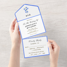 Bluebells All in One Wedding Invitation