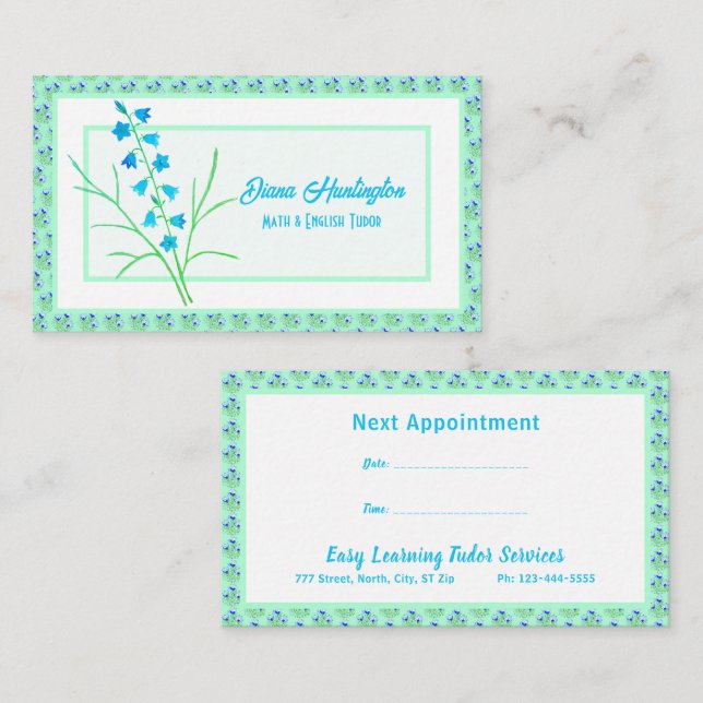 Bluebells and Blue Crocuses Appointment Cards (Front/Back)