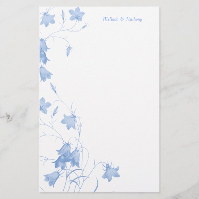 Bluebells - Blue 5.5 x 8.5 Stationery (Front)