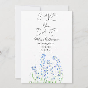 Bluebells Blue Floral Rustic Wedding  Invitation
