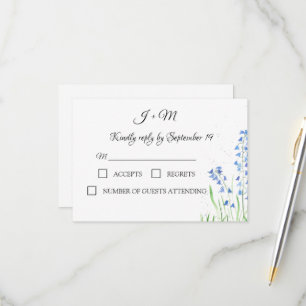 Bluebells Blue Floral Rustic wildflowers RSVP Card