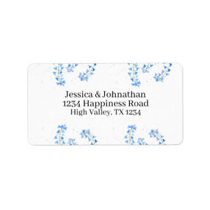 Bluebells Blue Floral Watercolor Nature Flowers Label