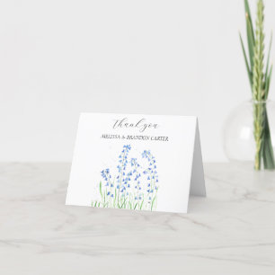 Bluebells Blue Flower Floral Wedding Thank you  Card