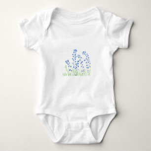 Bluebells blue flowers spring baby bodysuit
