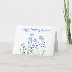 Bluebells blue flowers woodlands Birthday Card