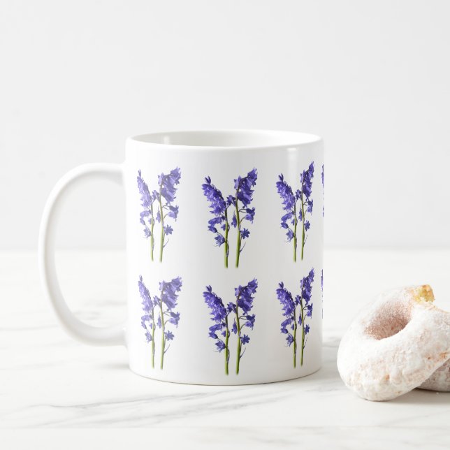 Bluebells Fabric Pattern Coffee Mug (With Donut)