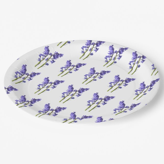 Bluebells Fabric Pattern Paper Plate (Angled)