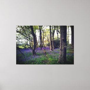 Bluebells forest Floral modern elegant Beautiful Canvas Print