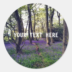 Bluebells forest Floral modern elegant Beautiful Classic Round Sticker